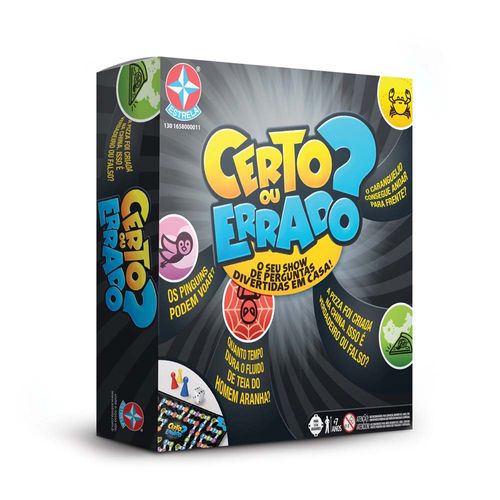 Jogo de Tabuleiro Certo ou Errado - Estrela