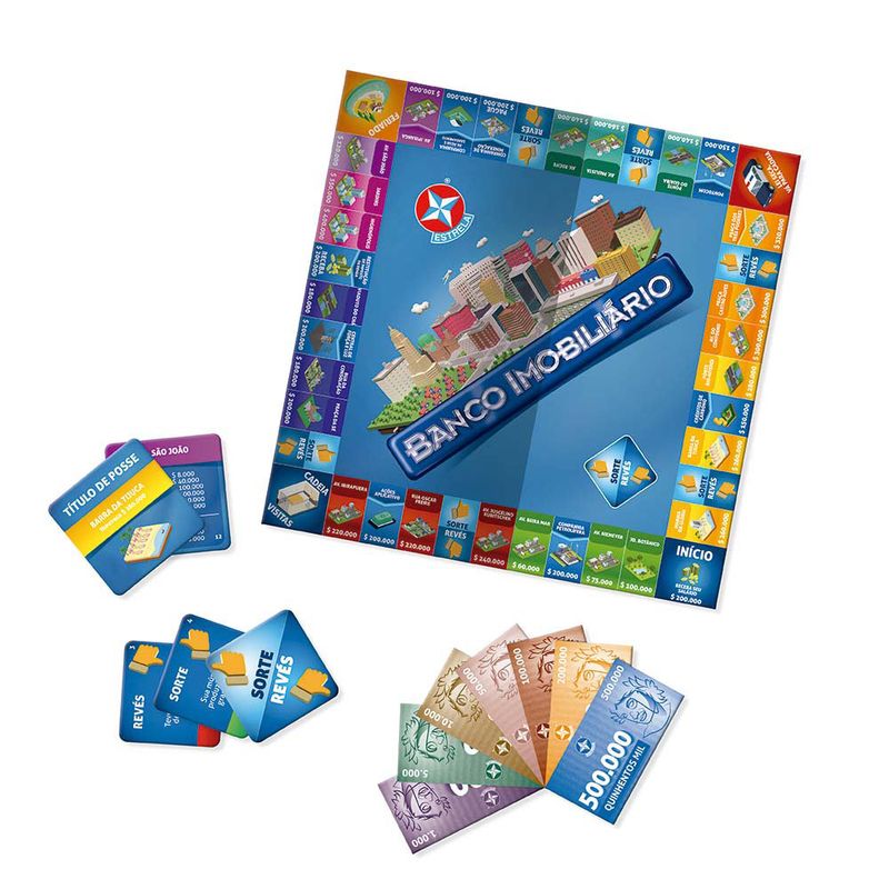 Brazilian Original Estrela Board Game Banco Imobiliário Monopoly w/ App +8  Years