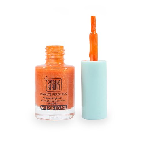 Esmalte hipoalergênico perolado pôr do sol - estrela beauty