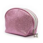 Necessaire-Meia-Lua-Glitter-Rosa-lateral-Produto-Estrela-Beauty