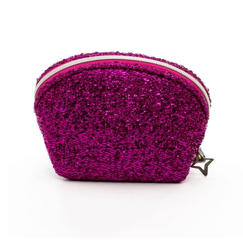 Necessaire meia lua lurex pink - estrela beauty