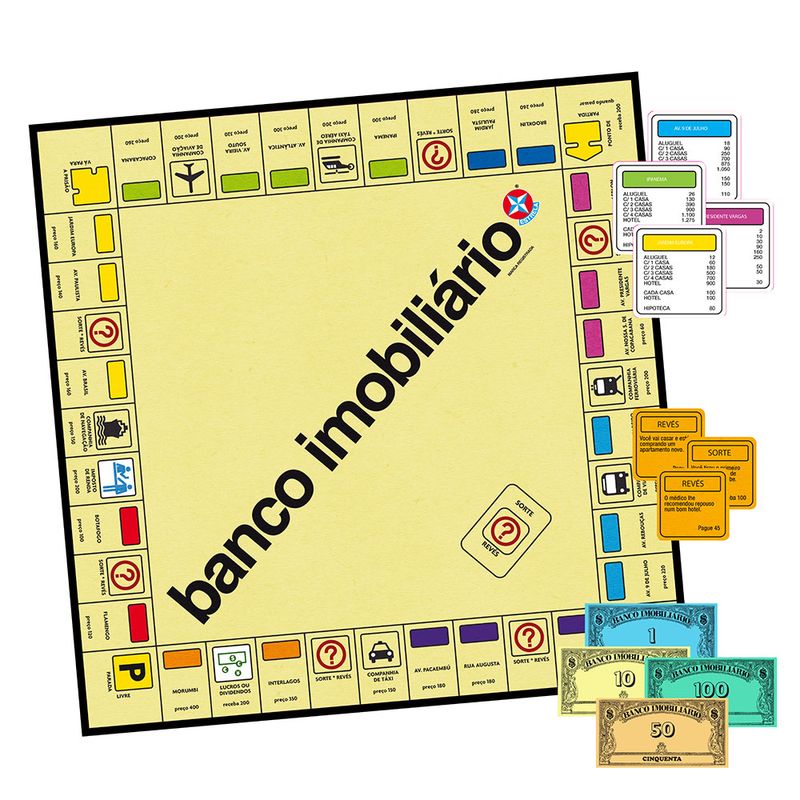 Banco Imobiliário Kit Super Jogo de Tabuleiro Clássico Tradicional