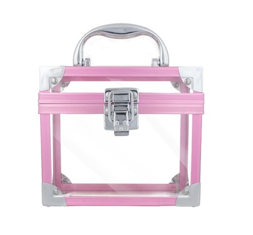 Maleta Acrílica Rosa P - Estrela Beauty
